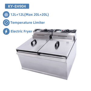 <span class=keywords><strong>Friteuse</strong></span> électrique à double cuve en acier inoxydable épaissi 4500W+4500W, chauffage rapide, <span class=keywords><strong>facile</strong></span> à <span class=keywords><strong>nettoyer</strong></span> - Product Image 1