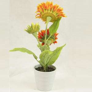Pot de tournesols artificiels pour l'intérieur et l'extérieur, tournesols artificiels pour la décoration de la maison, du bureau et de la table - Product Image 3