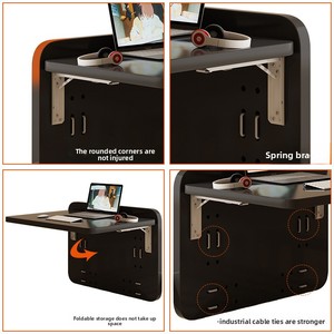 Mesa plegable portátil impermeable de gran venta, mesita de noche montada en la pared de instalación gratuita para dormitorios escolares, uso de oficina - Product Image 4