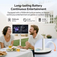 Téléviseur portable 23,8 pouces avec roues, écran tactile 1080p, Android 14, caméra intégrée 13MP, 8 Go + 128 Go