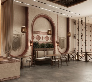 Luxury Restaurant Interior Design Custom <b>Bar</b> Counter Wooden Furniture Hotel Dining Space Solution - Product Image 1