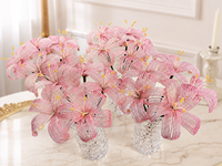 2026 Premium Lily Bead Flowers Beaded Flower Bouquet Rangkaian Bunga Tahun Baru Dekorasi Natal Dekorasi Rumah Butik