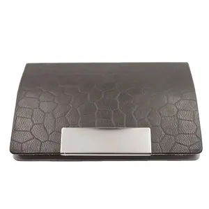 pu leather metal Name business card holder credit card case Box