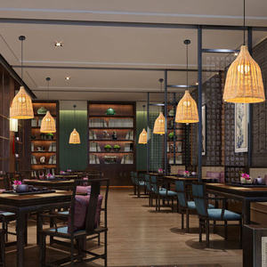 Zeal Lighting Suspension Restaurant Cafe Dining <b>Room</b> Decorative Modern Rattan Bamboo Pendant <b>Light</b> - Product Image 4