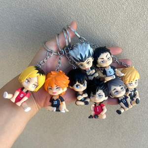 8 designs en un seul ensemble, porte-clés pendentif en PVC 3D de haute qualité pour les fans de l'<span class=keywords><strong>anime</strong></span> <span class=keywords><strong>Haikyuu</strong></span>, assis et debout, comme cadeau - Product Image 5