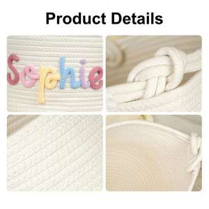 Custom Name Cotton Storage <b>Basket</b> for Baby Personalized Newborn <b>Gift</b> <b>Basket</b>, Multi-Functional Storage <b>Basket</b>, Nursery Decor - Product Image 5