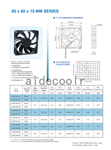 Aidecoolr 80*80*15 Quạt Làm Mát Trục Không Chổi Than 12V Dc Quạt Màu Đen Quạt Tản Nhiệt <span class=keywords><strong>CPU</strong></span> - Product Image 5