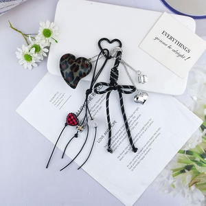 Nouveau arc en cuir amour boule alliage cent <span class=keywords><strong>auto</strong></span>-<span class=keywords><strong>stoppeur</strong></span> porte-clés sac décoratif personnalité suspendus ornements - Product Image 6