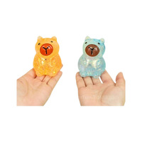 Jouet Squishy Capybara Transparent Scintillant Texture Maltose à Rebond Lent Anti-Stress pour Enfants