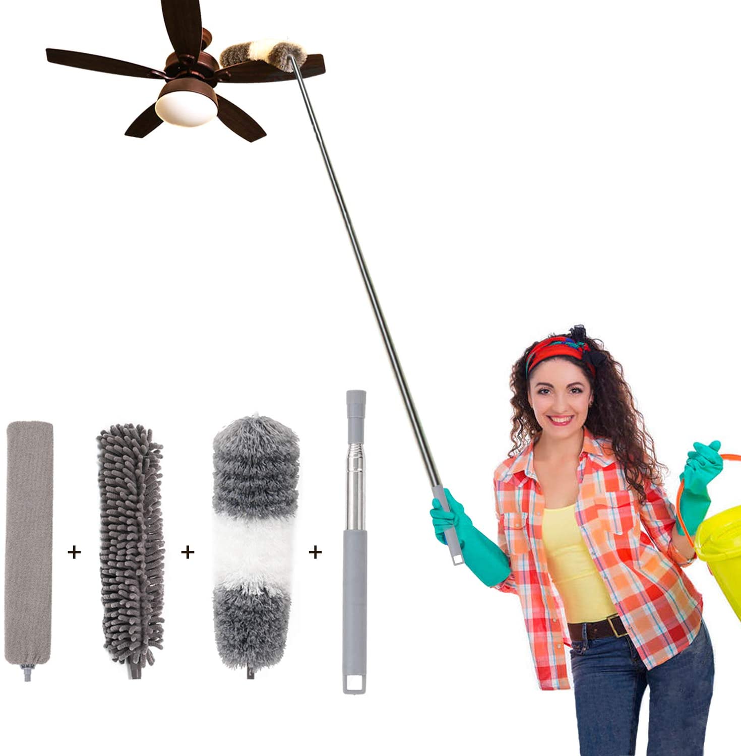 Тряпка из микрофибры, Сгибаемая головка, раздвижная тряпка с удлинителем