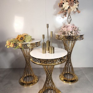Décorations d'arche de mariage moderne K51, cadre en métal doré de 90 cm, support à fleurs pour accessoires de dîner aux chandelles - Product Image 2