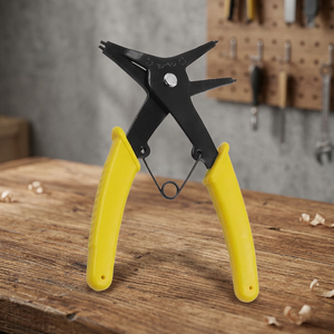 Two In One Yellow Handle Snap Ring <b>Pliers</b> 1 In To 1 2 In Jaw Width Imperial Measurement Industrial Grade - Product Image 3