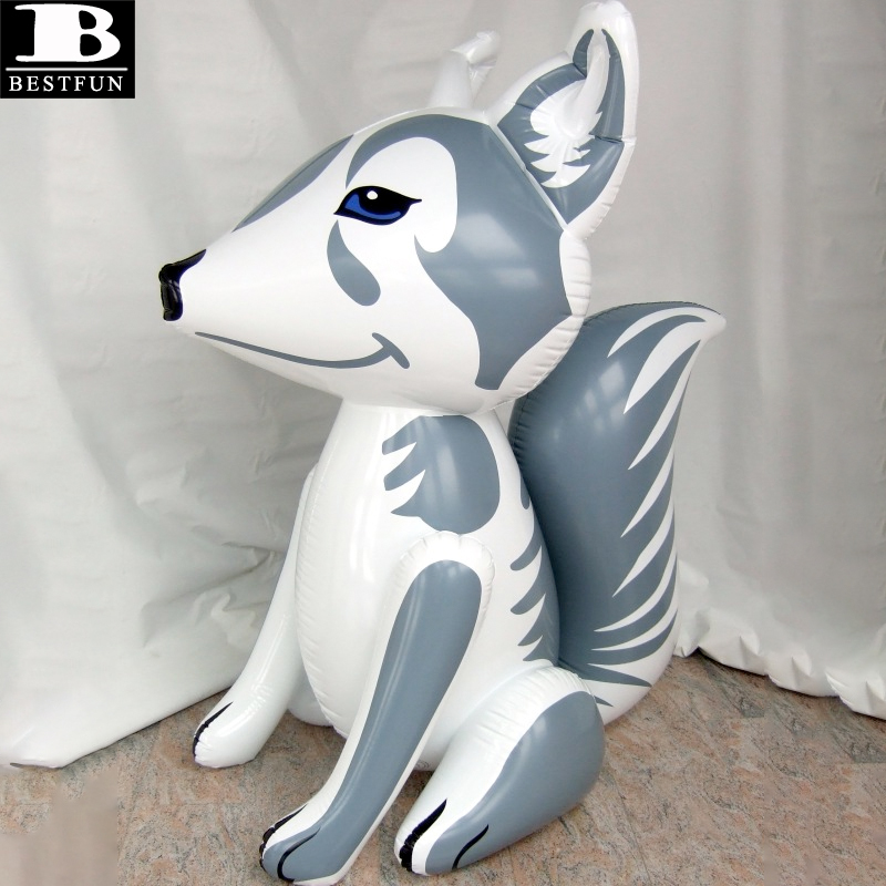 Поставка из Китая, большая ПВХ надувная лиса, белые игрушки, гигантские надувные игрушки-животные, дисплей