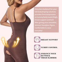 Body de maintien de forme à haute élasticité pour femmes, avec sangle réglable, culotte de contrôle ouverte à l'entrejambe, sortie d'usine