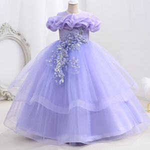 Abito da principessa soffice monospalla per bambine da bambina per banchetto nuziale per pianoforte Performance vestiti da festa carini - Product Image 2