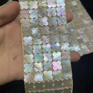 Nacre Blanche Naturelle Trèfle à Quatre Feuilles <span class=keywords><strong>Hauteur</strong></span> 2mm avec Coupe Brillante pour Bracelet Collier Fabrication de Bijoux - Product Image 2