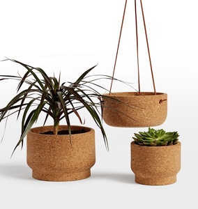 Fioriera d'attaccatura della parete del vaso di pianta del sughero ecologico su misura avanzato della decorazione domestica <span class=keywords><strong>con</strong></span> la <span class=keywords><strong>corda</strong></span> - Product Image 1