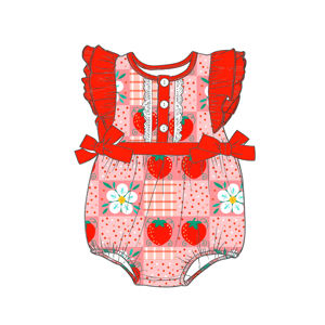 Newborn <strong>Baby</strong> Clothes High Quality 0-24 Month Girls <strong>Baby</strong> <strong>Bodysuit</strong> with Strawberry Print Children's Clothing Wholesale - Product Image 2