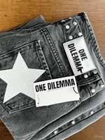 Jeans Gothiques Femme ONE DILEMMA Y2K, Mode, Paillettes, Étoile à Cinq Branches, Rivets, Rétro, Taille Mi-Haute, Jambes Larges