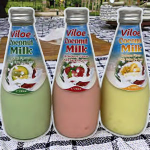 Viloe Brand Boisson saine Lait de coco avec concentré de saveur de mangue et bouteille sucrée Taille 290ml. Boisson Made in VIETNAM - Product Image 1