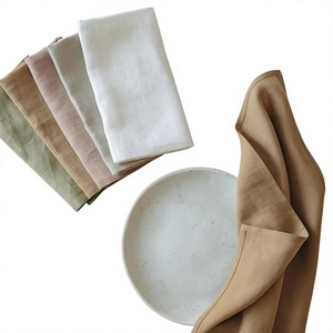Linen Napkins 4PCS Plain Dyed Rectangle Table Decoration Home <b>Kitchen</b> Towels Machine Washable Handmade American Style Organic - Product Image 1