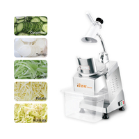 Coupe-légumes et fruits commercial multifonctionnel motorisé en acier inoxydable, hachoir à oignons, mandoline, râpe à pommes de terre
