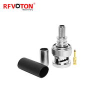 Connecteur BNC mâle étanche sans soudure à sertir en laiton 50 ohms pour câbles LMR195 RG58 et antennes RF