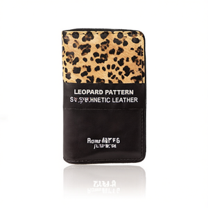 Leopard Pattern <b>Card</b> Holder 7 Inch Synthetic Leather Zipper Closure Compact <b>Wallet</b> For <b>Credit</b> <b>Cards</b> - Product Image 2