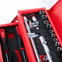 Boîte à outils professionnelle robuste avec cadre métallique et compartiments multiples pour le rangement et l'organisation des outils de réparation automobile