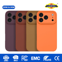 Coque de téléphone en silicone liquide, bords souples, protection contre les chutes, anti-jaunissement, disponible dans une gamme de couleurs complète pour les séries iPhone 16 et 17