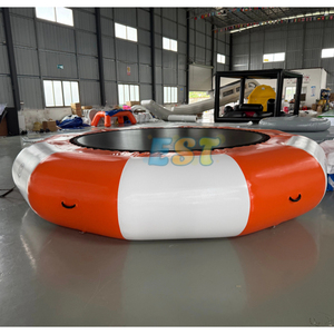 Buttafuori rotondi gonfiabili con trampolino per acqua con scala a 3 gradini per piscina e parco acquatico - Product Image 3
