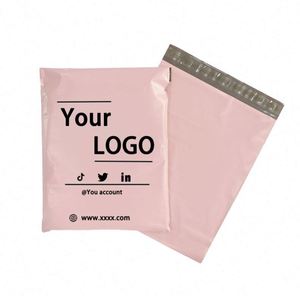 Custom Logo Pink PolyMailer Printed Poly Packing Mailers Bag Matte Poly Mailer <b>Polybag</b> Polymailer Shipping Bag - Product Image 1