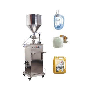 Semi-automatic Pneumatic Vertical Paste Filling Machine High-viscosity Gel Honey Shampoo Quantitative Filling <b>Plastic</b> Bottles - Product Image 4
