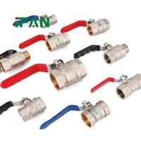 IFAN Vente Chaude Vanne à boisseau sphérique filetée en laiton, manuelle verrouillable, pour eau, 1/4-4 pouces, raccords mâle-femelle