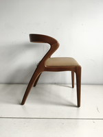 Chaises de salle à manger en bois et cuir robustes DISHI, chaise de salle à manger en bois massif et cuir