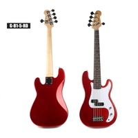 Guitare basse électrique 5 cordes avec corps en paulownia, touche en palissandre, 20 frettes, finition brillante, micro SS