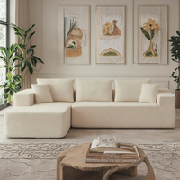 Ensemble de canapé en tissu velours côtelé personnalisable pour 2 personnes Dossier confortable en mousse compressée Unique Hôtel Salon Villa Visionnage de films