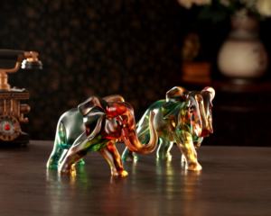 คริสตัลอื่นๆสำหรับตกแต่งบ้านรูปปั้นช้างทำจากแก้วศิลปะพื้นบ้านสไตล์ยุโรปหรูหราของขวัญสำหรับธุรกิจฮวงจุ้ย - Product Image 6