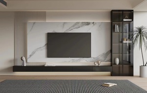 Mobile <span class=keywords><strong>TV</strong></span> Moderno di Lusso per Soggiorno, Mobile <span class=keywords><strong>TV</strong></span> a Parete in Ardesia, Arredamento in Legno per Soggiorno - Product Image 2