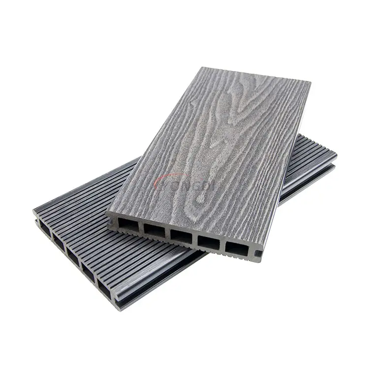 Exterior waterproof 3d grain co extrusion wood plastic composite garden floor tiles outdoor wpc decking