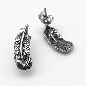 Yunnique – boucles d'oreilles en plumes en acier inoxydable 316 pour hommes et femmes, bijoux de style japonais et coréen - Product Image 5