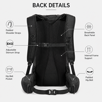 Sac à dos de camping imperméable à châssis interne 36L, capacité personnalisable, sac de randonnée durable avec dos rembourré