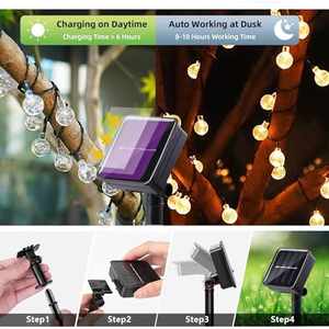 8-Mode Solar LED String <b>Lights</b> <b>for</b> Indoor and Outdoor Bubble <b>Light</b> Decorations <b>for</b> Parties and Holidays <b>for</b> Garden and <b>Patio</b> - Product Image 3