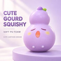 Jouet anti-stress en PU en forme de gourde, mignon, couleur pastel, doux, à presser, avec boîte de présentation, vente en gros