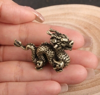 Statue en laiton Mini Loong Ornements Dragon Sculpture Artisanat Usine En Gros.