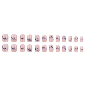24pcs vente en gros de <span class=keywords><strong>faux</strong></span> <span class=keywords><strong>ongles</strong></span> carrés de styles <span class=keywords><strong>chinois</strong></span> presse courte sur les <span class=keywords><strong>ongles</strong></span> pour les doigts - Product Image 4