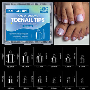 240/600Pcs ABS Toe <b>Nail</b> Tips Soft Gel Artificial Toenail <b>Extension</b> Tips for Professional <b>Nail</b> Salon - Product Image 4
