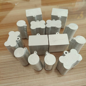 علامة تسمين للكلاب من الألومنيوم ، علامات حيوانات أليفة بيضاء مزدوجة الوجهين - Product Image 4