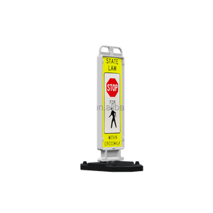 Señales de paso de peatones Ley del estado de EE. UU. Barrera de parada Panel de advertencia de reflexión de alto brillo Panel Vertical de tráfico Barricada - Product Image 1
