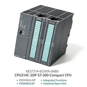 6ES7314-6CH04-0AB0 S7-300 CPU314C-2DP  PLC 24DI/16DO 4AI/2AO พร้อมฟังก์ชัน Pt100 - Product Image 1